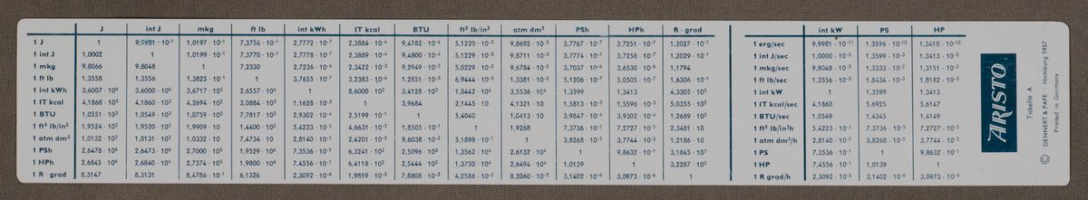 TableFront for Aristo Darmstadt 967U #102