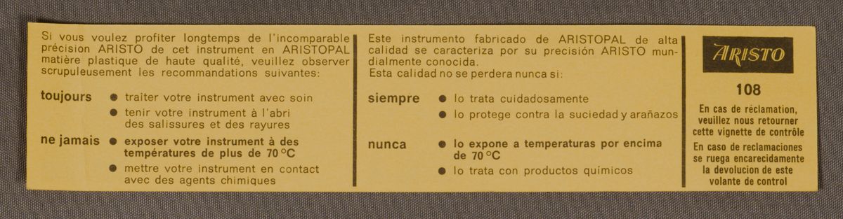 QABack Image for Aristo BiScholar 0906 LL #512