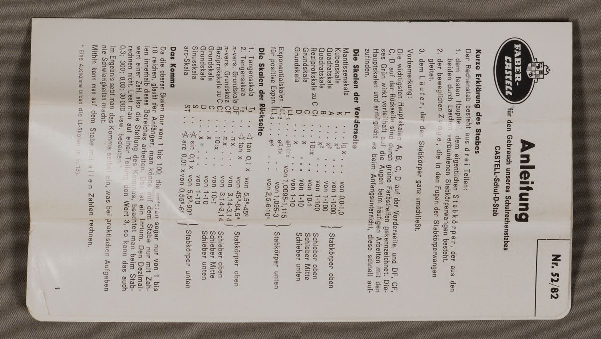 Manual Image for Faber-Castell D-Stab 52/82 #580